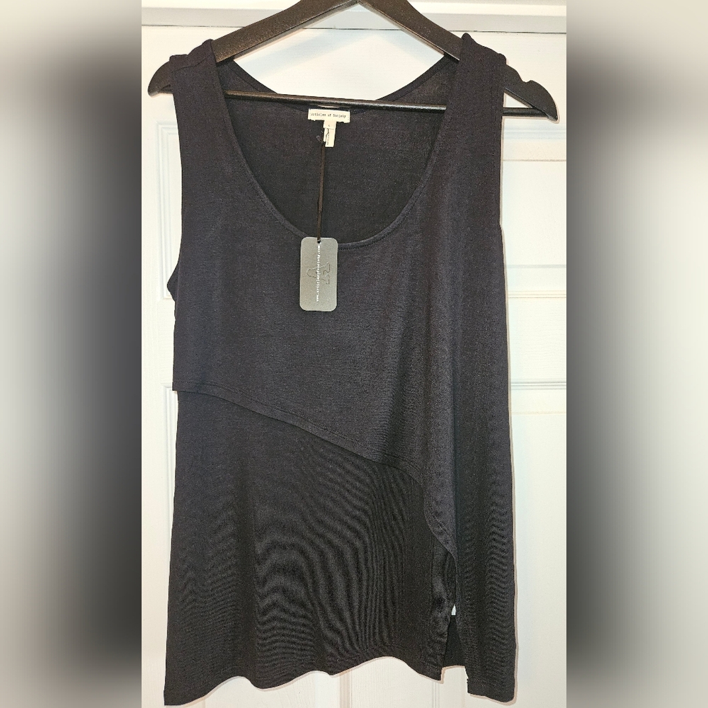 Articles Of Society Charcoal Asymmetrical Tank Top